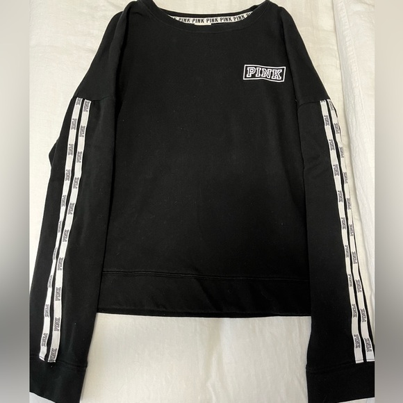 Victoria's Secret Sweaters - Victoria's Secret PINK Black Crewneck